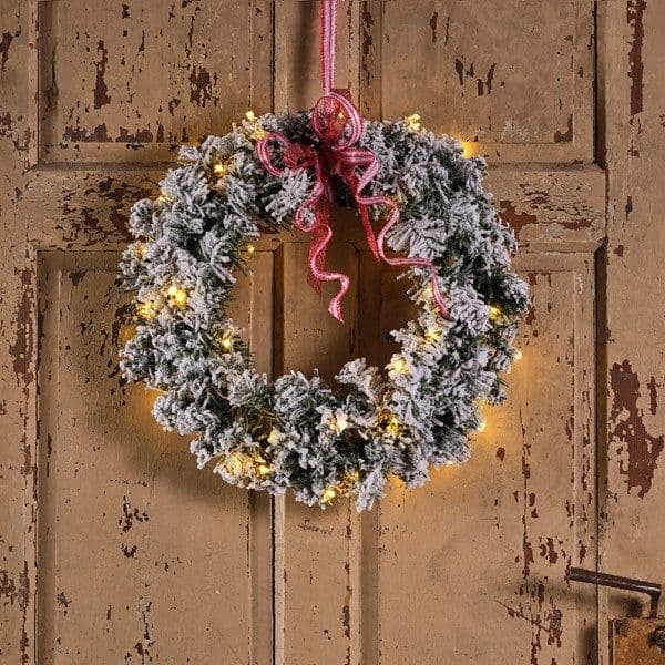 Imperial wreath snowy LED BO indoor dia50.00-H8.00cm-40L