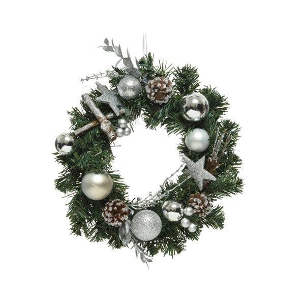 Wreath glitter bauble, stars, cinnamon indoor dia30.00-H8.00cm
