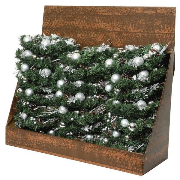 Wreath glitter bauble, stars, cinnamon indoor dia30.00-H8.00cm