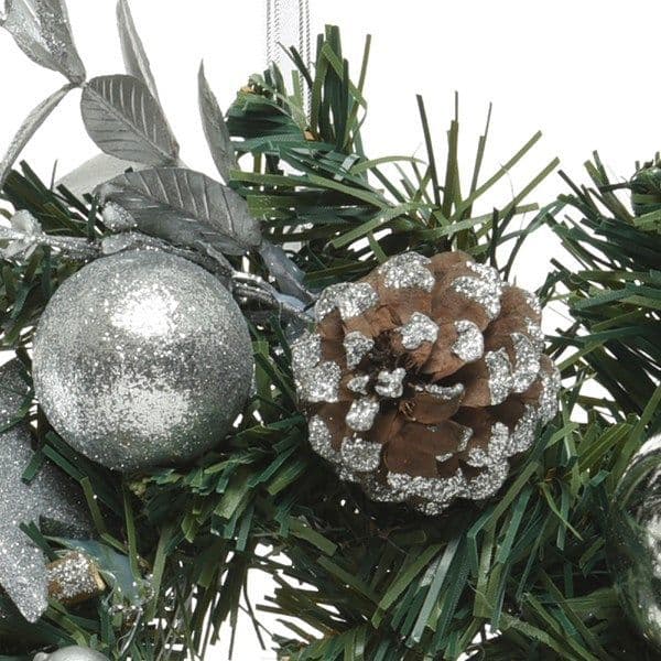Wreath glitter bauble, stars, cinnamon indoor dia30.00-H8.00cm