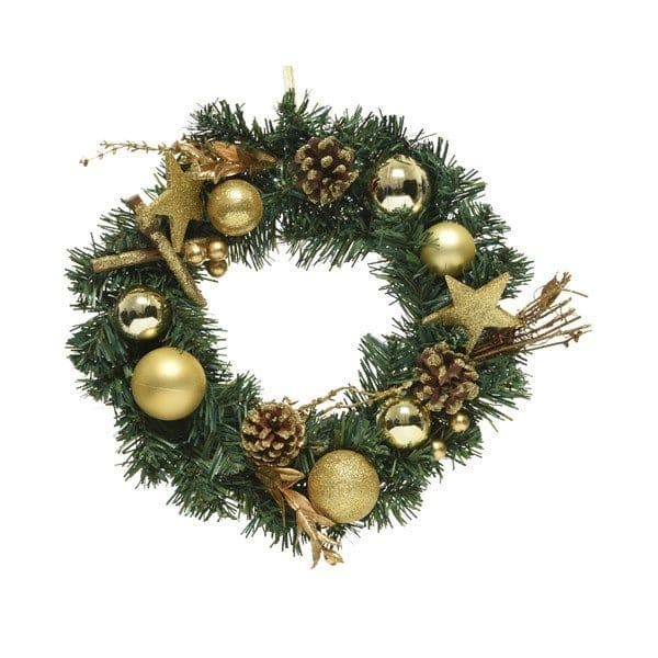 Deco wreath glitter bauble, stars, cinnamon indoordia30.00-H8.00cm