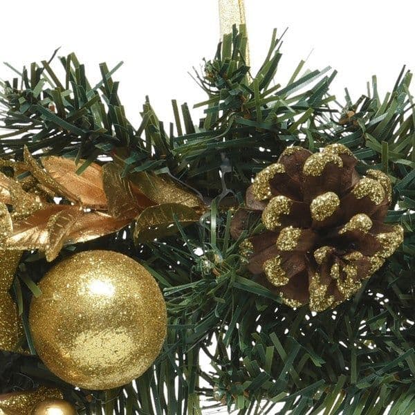 Deco wreath glitter bauble, stars, cinnamon indoordia30.00-H8.00cm