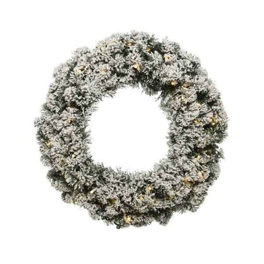 Imperial wreath snowy LED BO indoor dia50.00-H8.00cm-40L