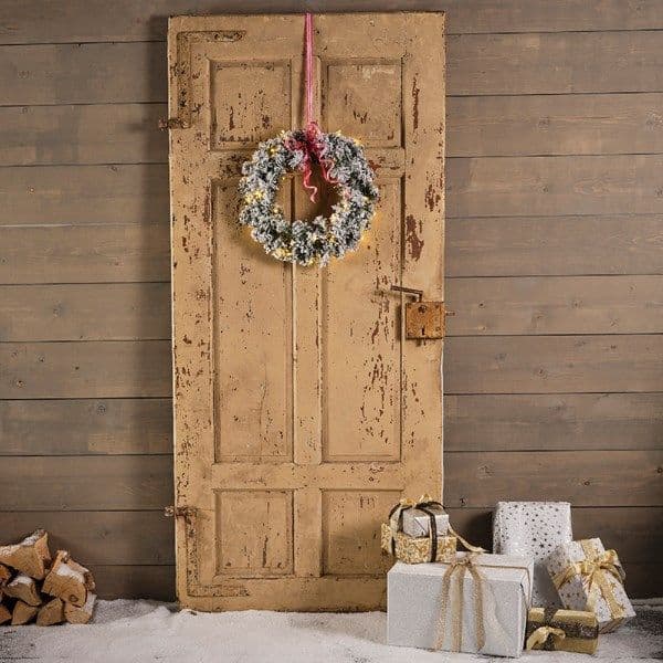 Imperial wreath snowy LED BO indoor dia50.00-H8.00cm-40L