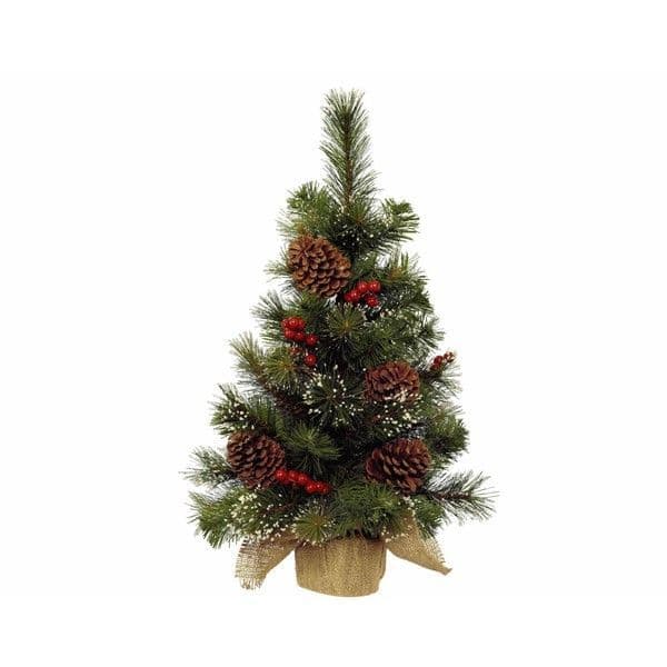 Ipswich mini tree snowy berries, pinecones indoor dia30-H45cm