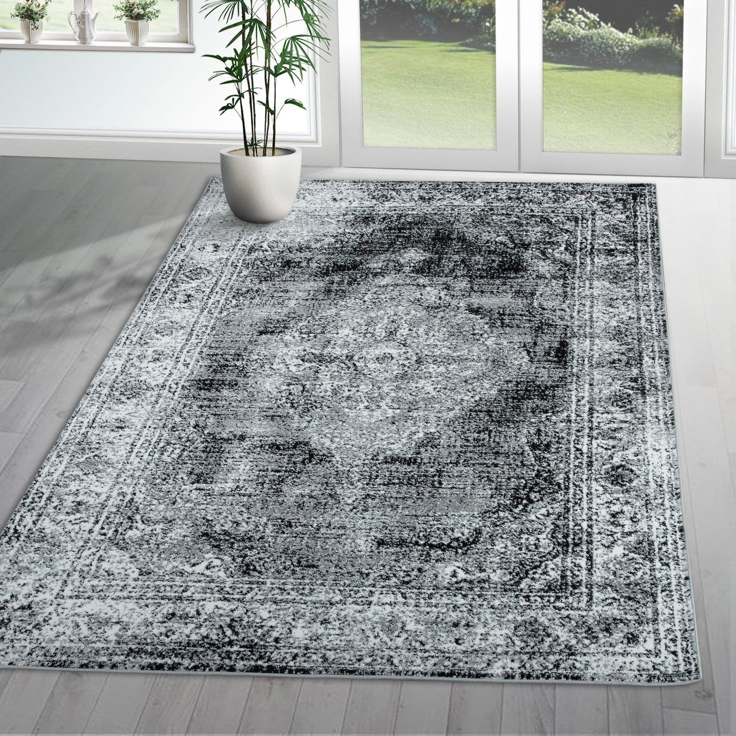 Santorini Black Area Rug