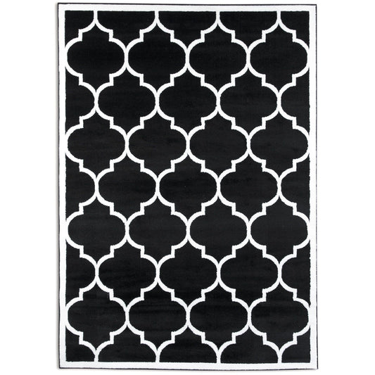 Trendy Black & Ivory Area Rug