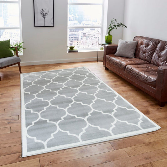 Trendy Silver & Ivory Area Rug