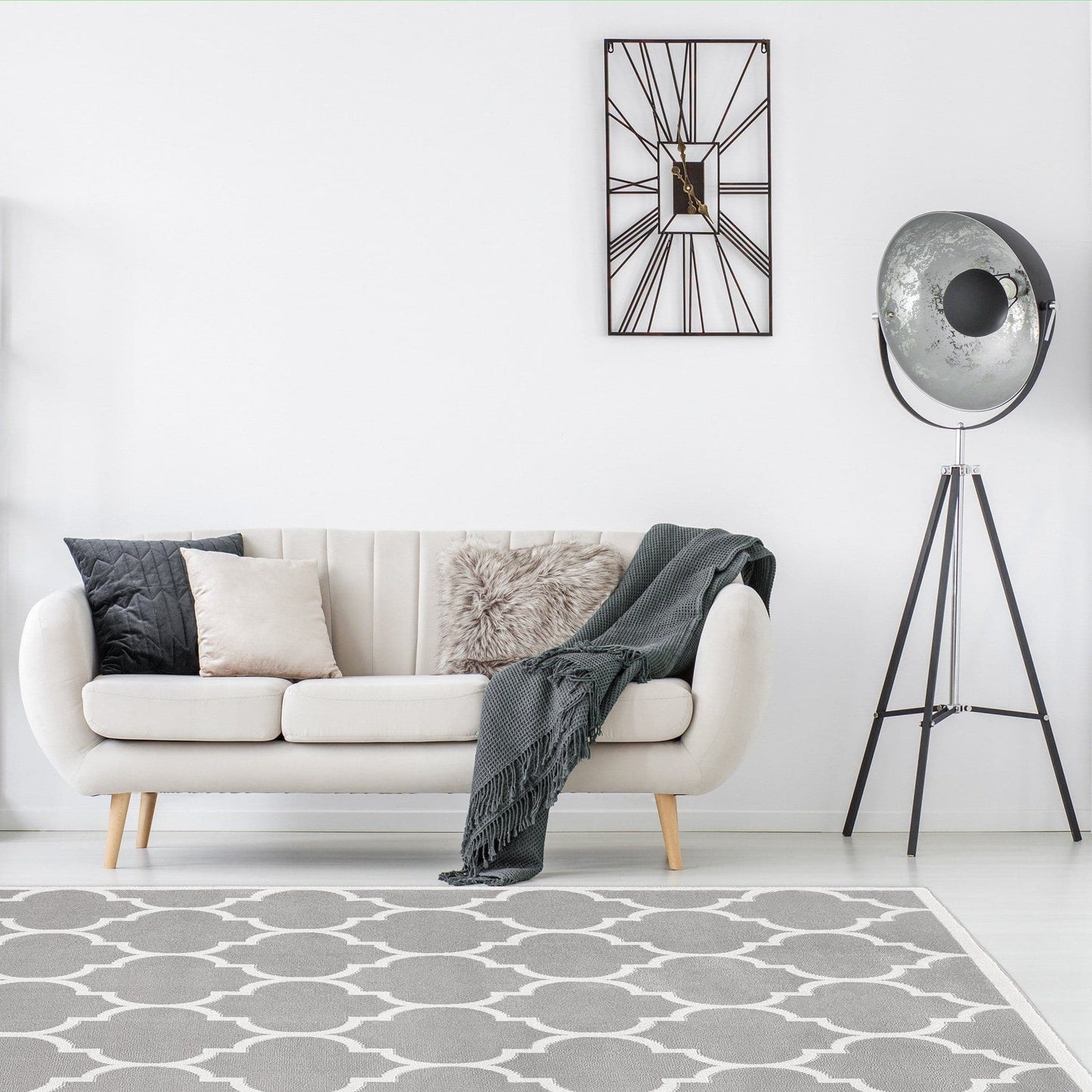 Trendy Silver & Ivory Area Rug