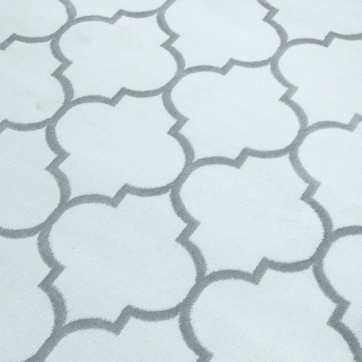 Trendy White & Silver Area Rug